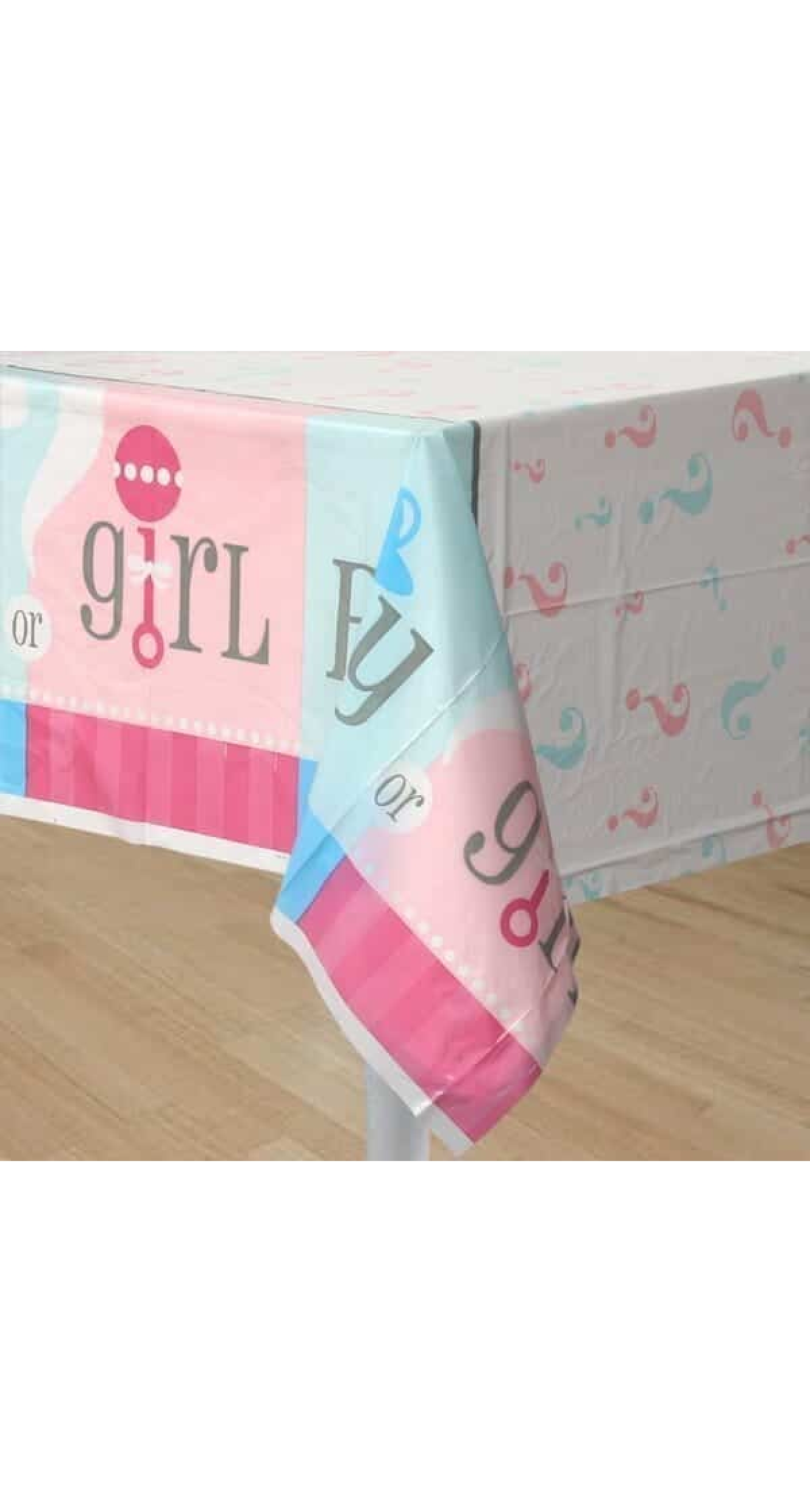 Gender Reveal Boy or Girl Plastic Tablecover 137cm x 213cm